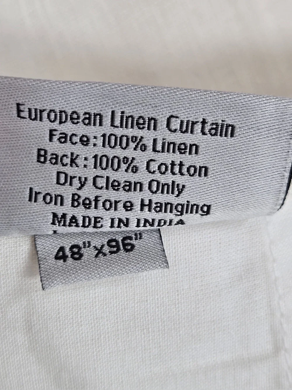 NWT QUINCE Set Of 2 48x96 European Linen Curtains White 0423